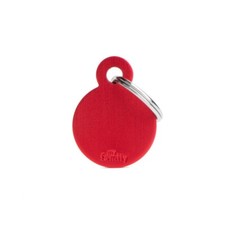 Medaglietta my family PICCOLA Cane e Gatto con INCISIONE ROSSO BASIC  ALLUMINIO