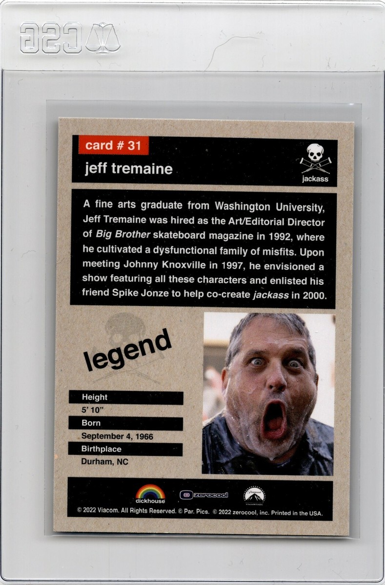 2022 Zerocool Jackass Trading Cards Base Jeff Tremaine #31 | eBay