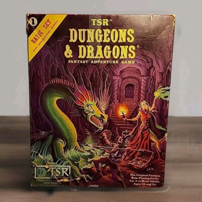 Vintage 1981 TSR Dungeons & Dragons Basic Set #1011 Crayon/No Dice + A4 Game