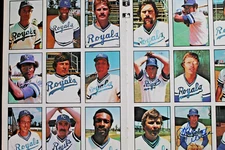 Kansas City Royals 1978 SSPC Uncut Baseball Card Trifold Signed Auto John Wathan