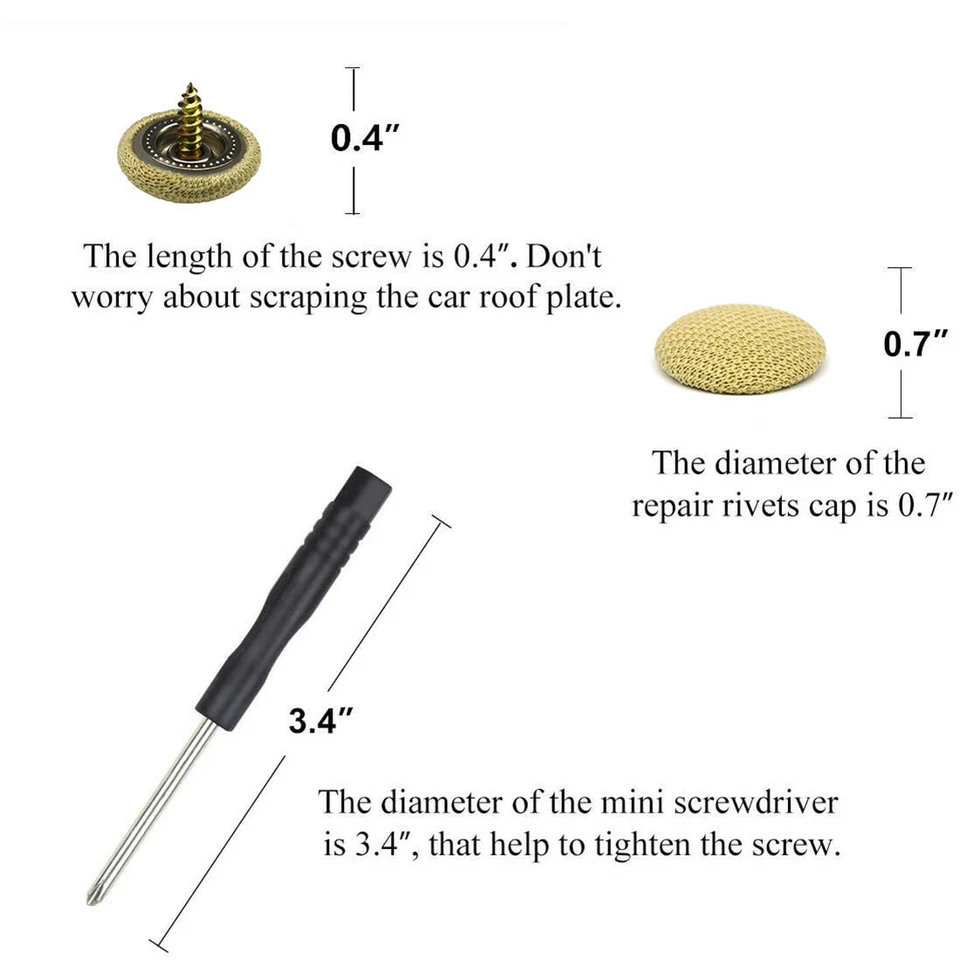Kit de 60 piezas de revestimiento de techo caído para reparación de reparación de reparación fija pasadores de hebilla remache a presión Foto 2 de 4