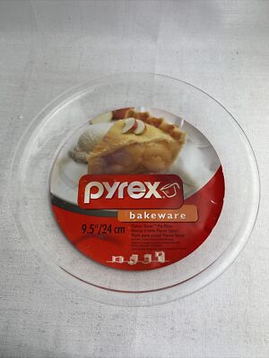 Pyrex Bakeware 9-1/2-Inch Scalloped Pie Plate, Clear NEW