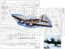 Model Airplane Plans (RC): Heinkel He111 H-2 1/12 Scale 74" for .25-.30s