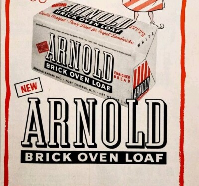 1953 Arnold Brick Oven Loaf Bread Substitute Advertisement Sandwiches DWLL5