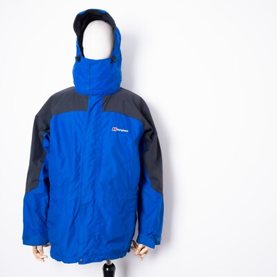 BERGHAUS Men's Blue Full-Zip Hooded 20 000mm Waterproof Rain