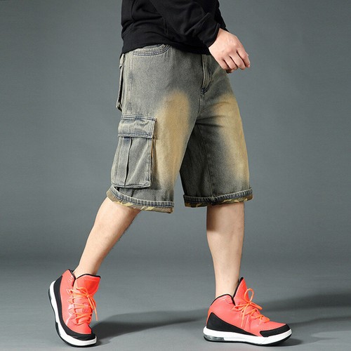 Men Distressed Denim Shorts Half Pants 