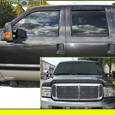 1999-2007 FORD SUPER DUTY SMOKE Vent Window 4 Door Visor Rain Guards+Bug Shield