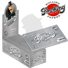 2 Box Cartine Smoking Master Doppie Argento Silver Double Scatola 25 Libretti