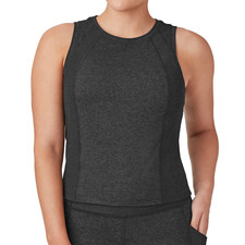 Member's Mark Women's Soft Rib Cropped Tank Size Small, Charcoal Gray Heather