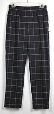 NEW NWT A New Day Navy Blue Plaid High-Rise Slim Straight Ankle Pull-On Pants XS