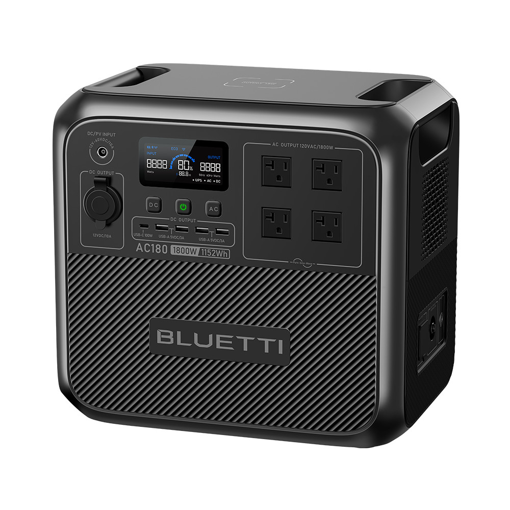 BLUETTI AC180 1800W 1152Wh Power Station Solar Generator for Power