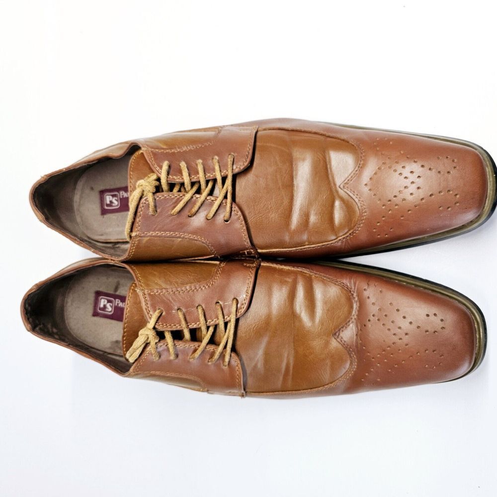 SAOLA Scarpe eleganti Paulo Solari a coda di rondine uomo 13M pelle marrone stringate Oxford classiche