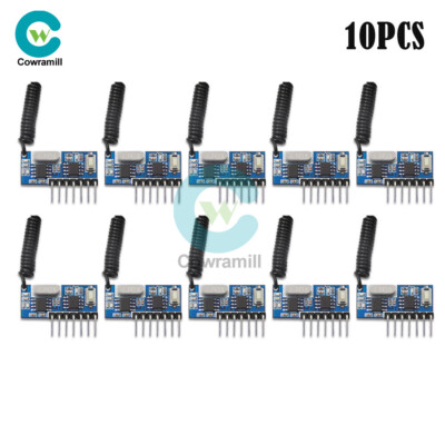 10PCS 315Mhz 433Mhz Wireless 4-Channel RF Receiver 1527 Learning Code Decoder.