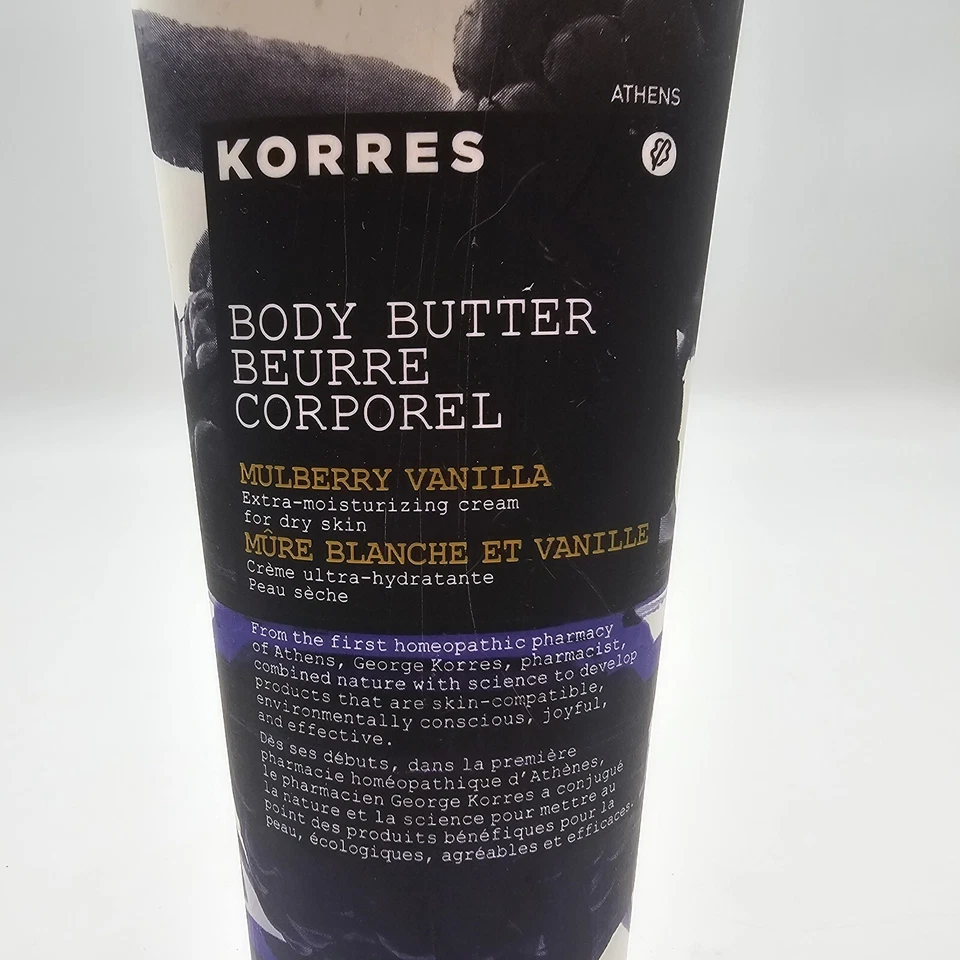 Korres Body Butter Mulberry Vanilla 7.95 oz Moisturizer Lotion Greece SEALED - Image 3 of 4