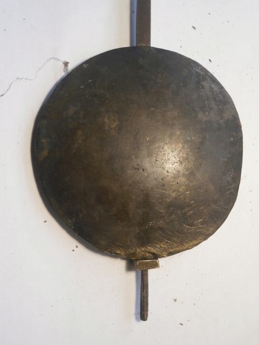 BRASS LONGCASE GRANDFATHER CLOCK PENDULUM BOB+SLIDE + ROD ETC ROD + SPRING - Foto 1 di 6