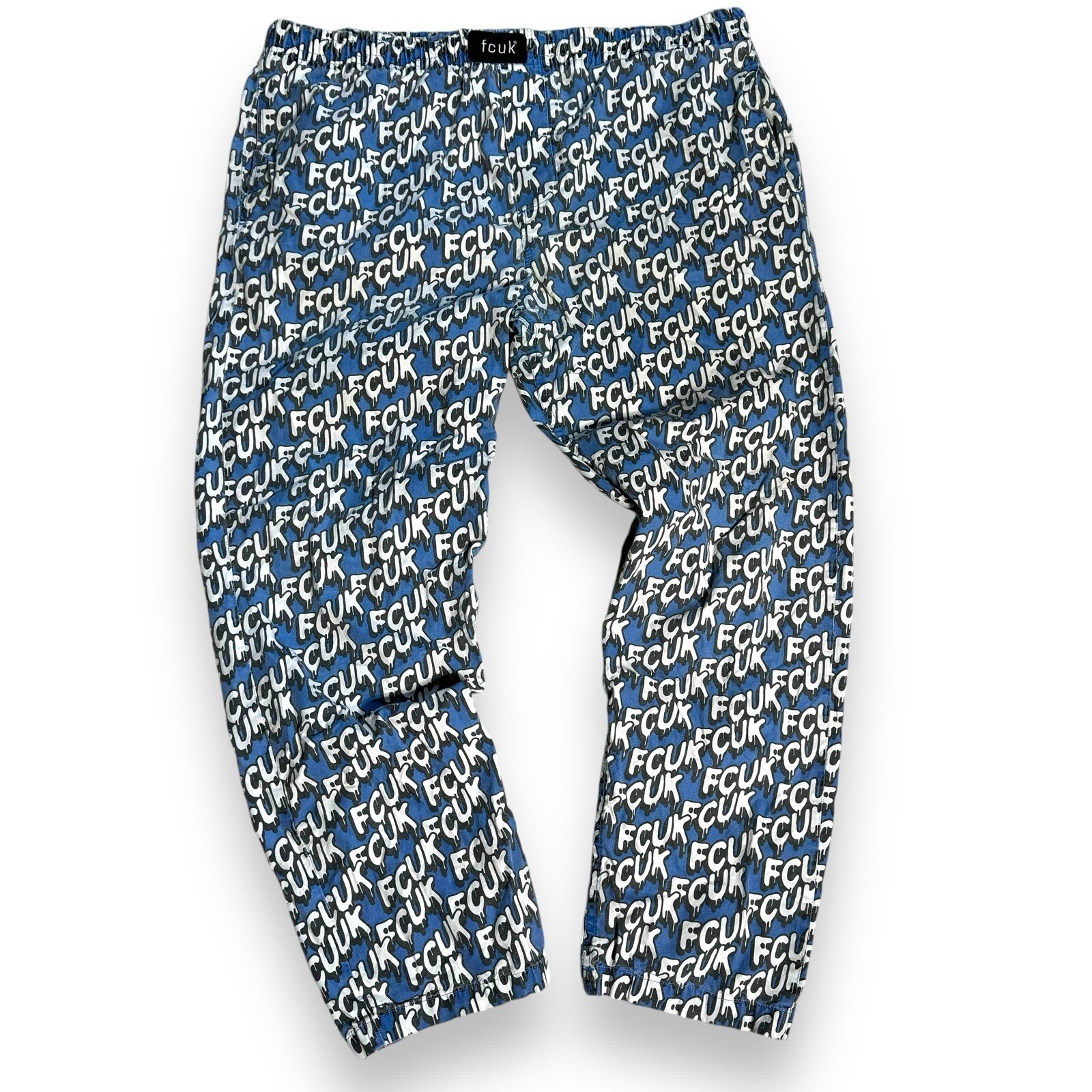 Fxxk Jeans Spell Out Print Lounge Pajama Pants Size L Streetwear Blue