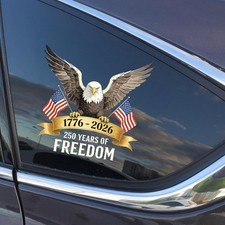 1 Sheet 250th Anniversary Sticker for Car, Smooth Surface Vinyl Bumper Stickers,