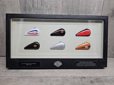 HARLEY DAVIDSON MINI GAS TANK COLLECTION SHADOW BOX HANGING DISPLAY CASE 19 x10 