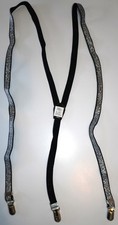 MEN'S SILVER THIN SPARKLE SUSPENDERS