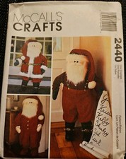 McCall  s Crafts 2440 Santa Christmas Door Greeters 40  Tall Vintage 1999 Uncut