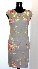 ALEXANDER MCQUEEN gorgeous sheath summer dress Flora - cream, size 38 - Italian 44