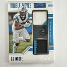 2021 Panini Playbook Double Moves DJ Moore #DM-DMO Platinum /99 Panthers
