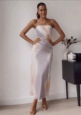 Zara size XS tulle tie dye strapless maxi dress