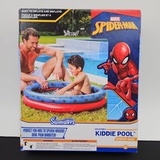 Marvel Spiderman Inflatable Kiddie Pool 2 Ring Spider-Man Monogram New
