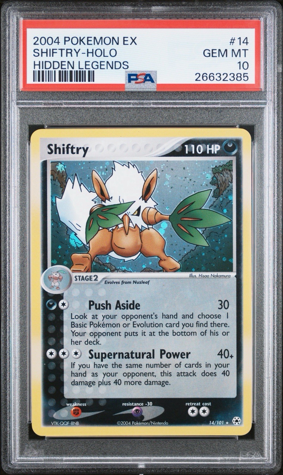 2004 Pokemon Shiftry EX Hidden Legends Holo Rare #14 PSA 10 Gem Mint