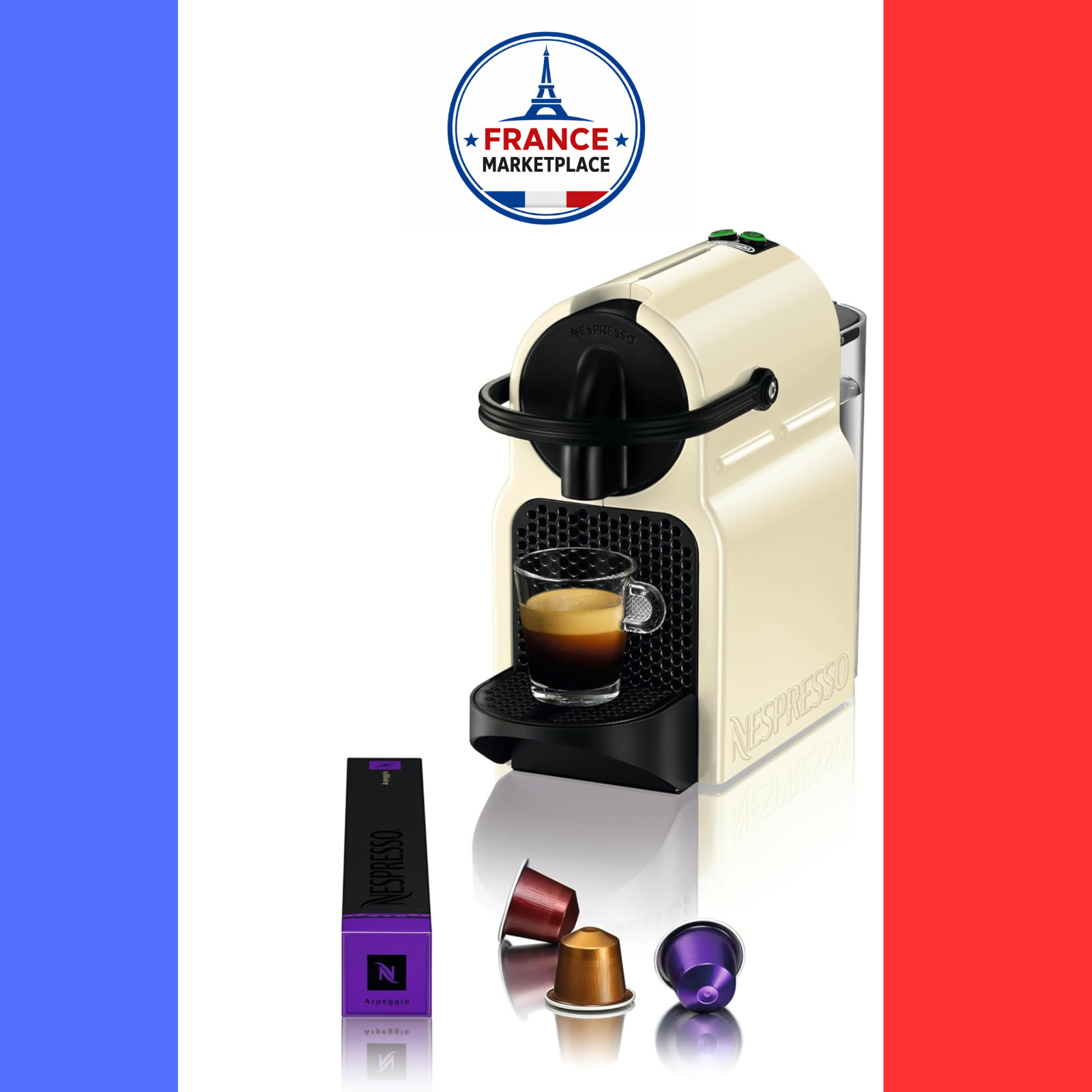Machine à café automatique Nespresso Inissia EN80.CW crème 0.7L
