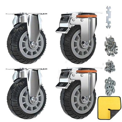 Casters Wheels W/ Safety Dual Locking Set of 4 Heavy Duty Max Load 2000LBS