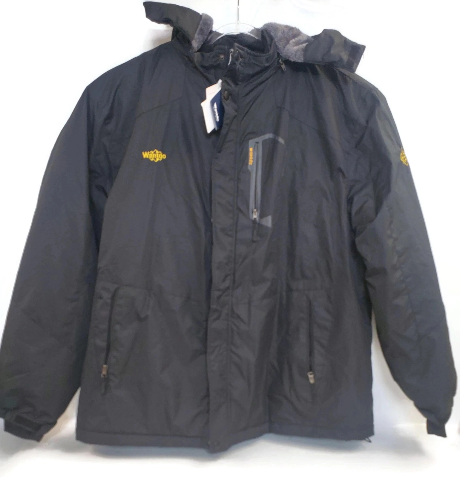 Wantdo Jacket Mens 3XL Black Hooded Water Resistant Fleece Lined Ski Snow