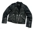 Auth Women's ALL SAINTS BALFERN Biker Black Leather Bomber Jacket Size UK14 US10
