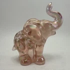 Vintage Lenox Fenton 4" Little Pink Iridescent Elephant Purple Hand Painted Rare