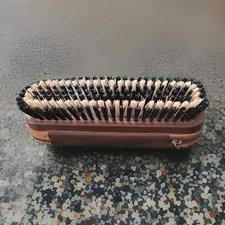VINTAGE VALET TRAVEL ZIPPERED LEATHER CASE  And SHOE BRUSH
