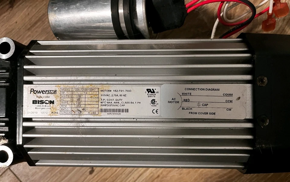 Bison  026-725A0060F Powerstar Right Angle Gearmotor, 28 RPM, TEFC, 115 VAC - Image 3 of 4