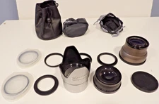 Lot Of 9 Lenses Rings Card Wallet Hood Storage Bags See Details In Description