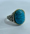 925 Sterling Silver Natural Premium Turquoise Ring - Size 10.75 US - 12g