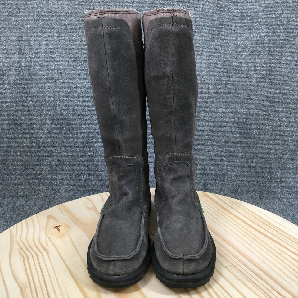 Botas Sanuk Para Mujer 8 Torrey Altas Cuero Gris Nieve Informales Parte Superior Baja Media Pantorrilla Planas Foto 4 de 4