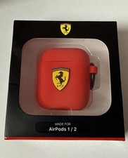 Ferrari AirPods Red Silicone Case with Ring Slot Compatible For AirPods 1/2 New