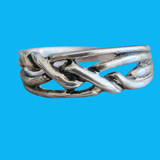 Sterling Silver Interlocking Infinity Knot Ring Size 7 - 2.4g Vintage