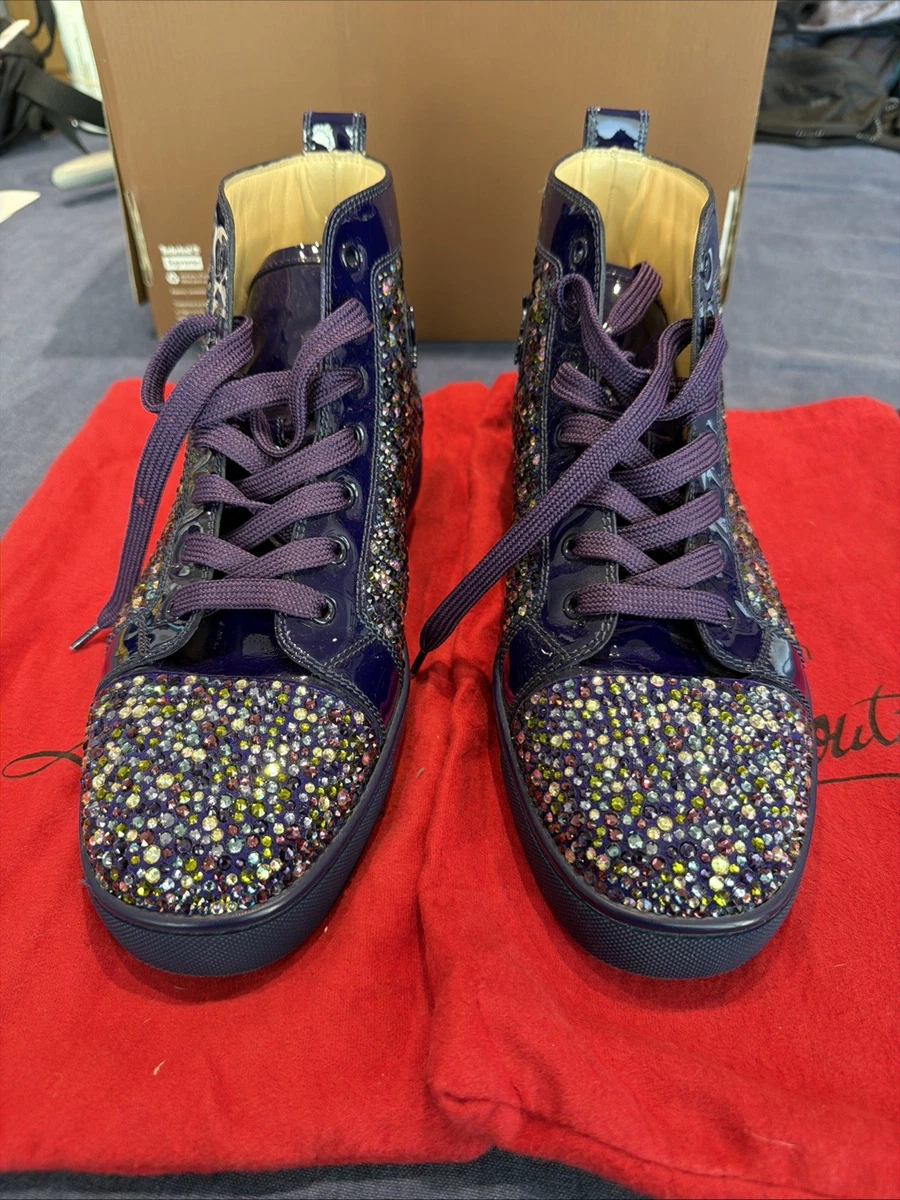 Christian Louboutin Purple Patent Leather Louis Strass High Top