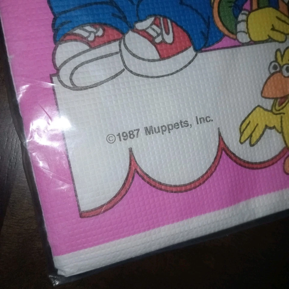 sealed 1987 Sesame Street Birthday Paper Poly Table Cover 54x96" Muppets Ernie - Image 2 of 4