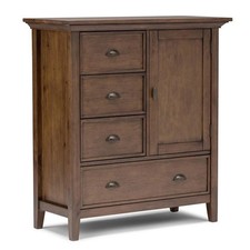 Pemberly Row Wood 39" Transitional Medium Cabinet in Rustic Natural Brown