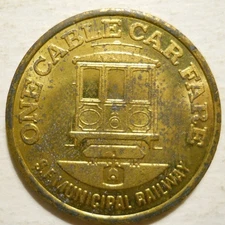 San Francisco Municipal Railway (California) transit token - CA760U