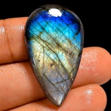 100 Natural Labradorite Pear Shape Cabochon Gemstone 33 Ct. 34X20X5 mm UG-7171
