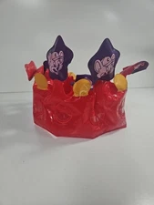 Chuck E Cheese Birthday Star Purple Party Kid Crown Holds Coins