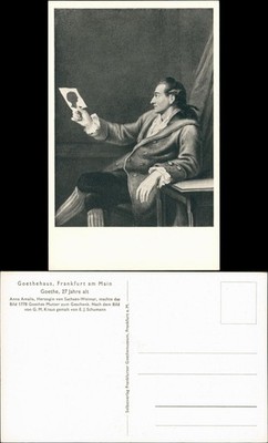 Frankfurt Main Goethehaus, Goethe, 27 Jahre  Kraus gemalt  E. J. Schumann 1950