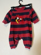 Vintage Disney Store Mickey Mouse Sweatshirt Romper 18 Months