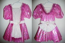 Dance Skating Skater Dress Princess Costume metallic Pink w bow Girls XS 4T 5 6